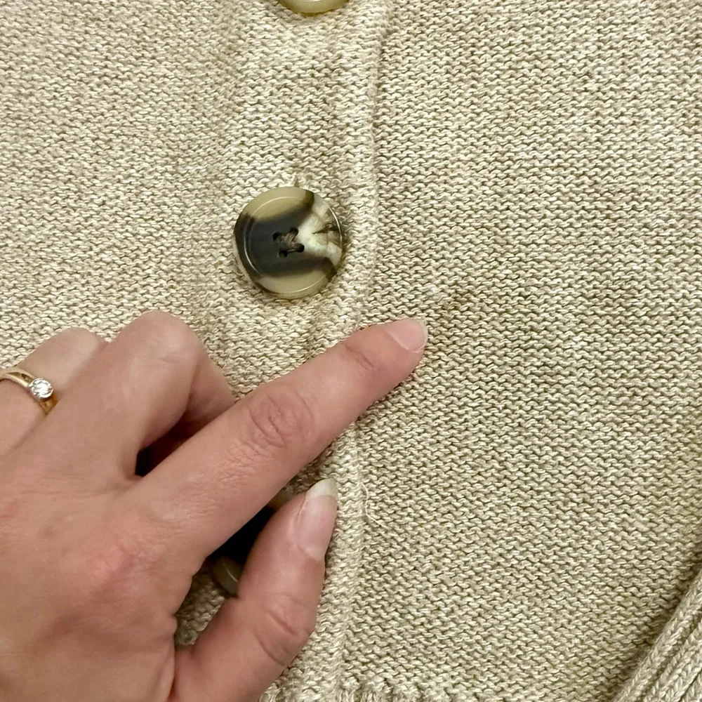 Quince Beige Button-Up Women's Cotton Cardigan Size Small - Picture 7 of 8